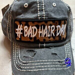 Kbethos Black Leopard Bad Hair Day Womens Adjustable Baseball Cap